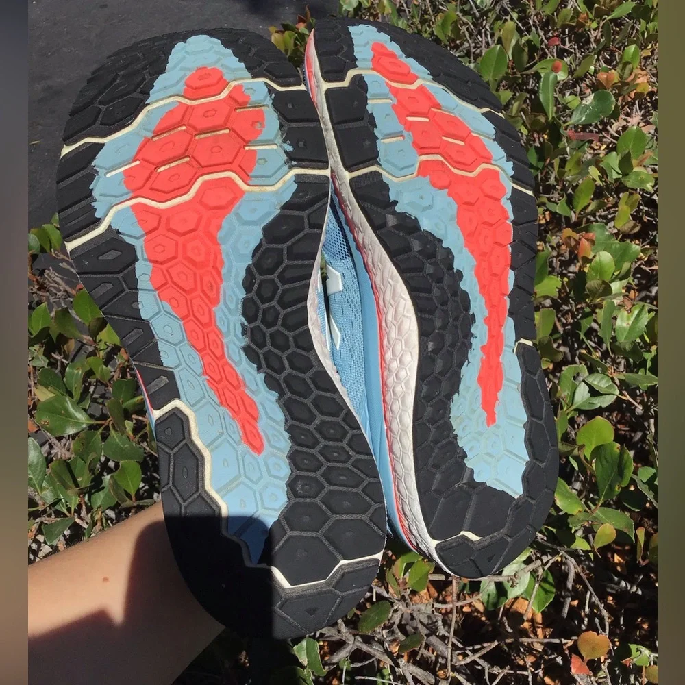 New Balance Women's Running Shoes - Light Blue with Coral Accents